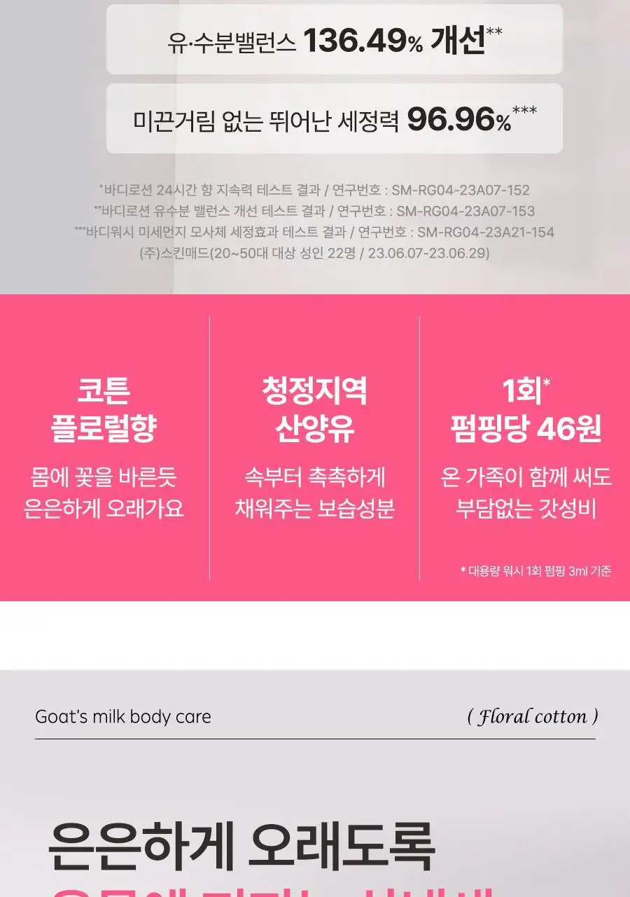 [대용량] 레이비 대용량 산양유 바디로션, 바디워시 골라담기 상세페이지 7